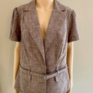 Torrid Brown Belted Short Sleeve Jacket - 2X